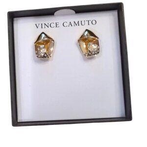 Vince Camuto Crystals Gold Tone Earrings NIB